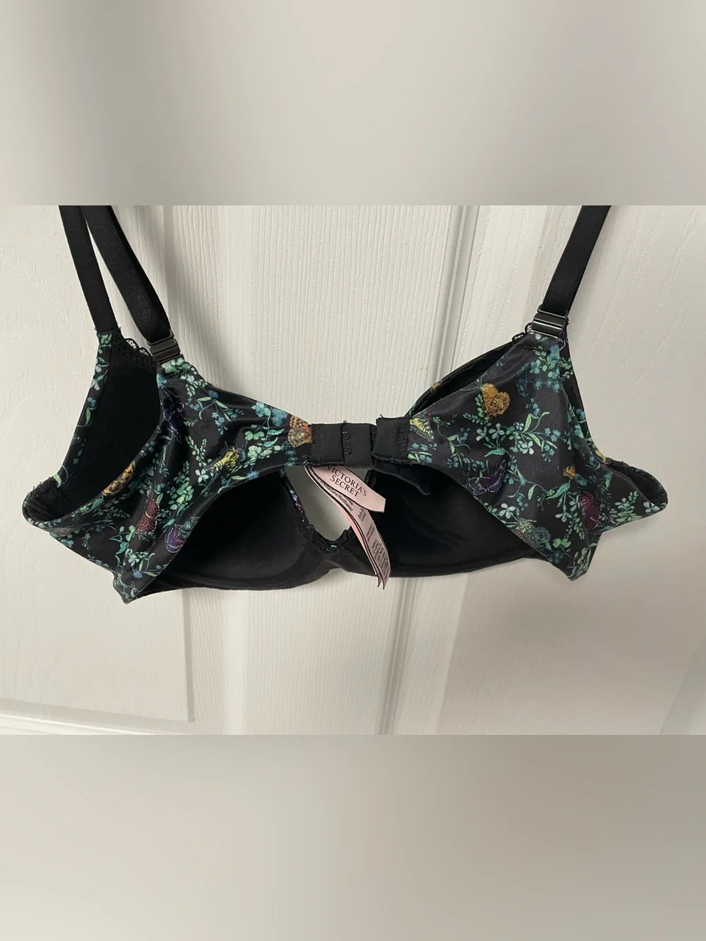 Victoria’s Secret Bra Body Lined Demi/Demi Double Butterfly Underwire Black 34C - Picture 8 of 16
